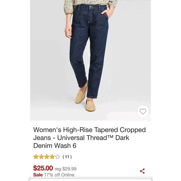 Universal Thread™ High-Rise Tapered Cropped Jeans-6 - Picture 3 of 7